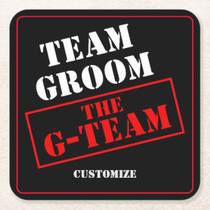 Porta-copo De Papel Quadrado A Equipe G-Team Groom
