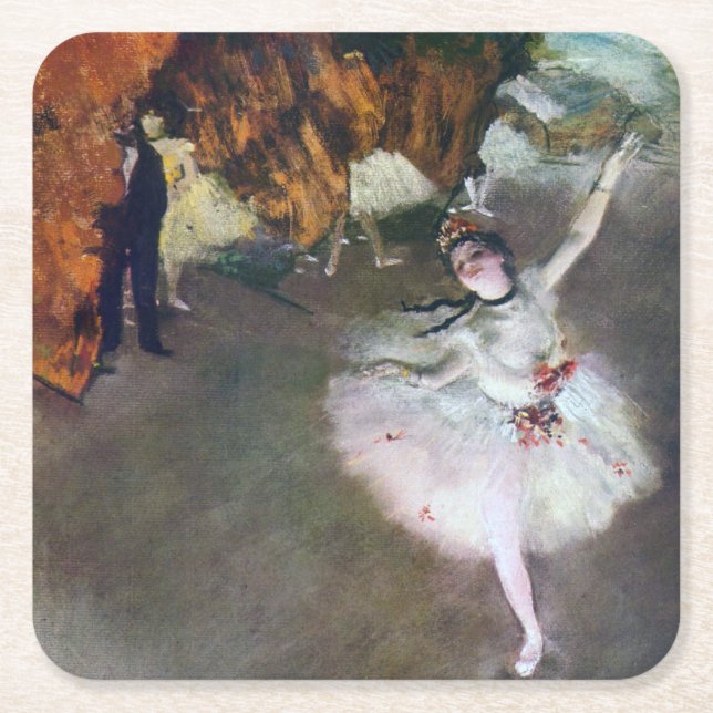 Porta-copo De Papel Quadrado A Estrela, Ballerina, Edgar Degas, 1878 (Frente)