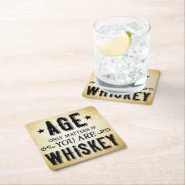 Porta-copo De Papel Quadrado A idade só importa se você for Porta copos de pape