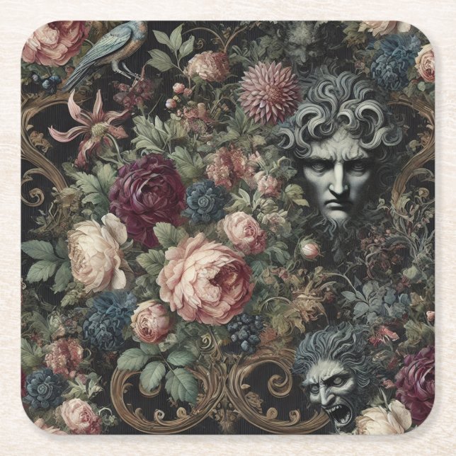 Porta-copo De Papel Quadrado 🩸 A Letter to Lunacy – Gothic Victorian  (Frente)