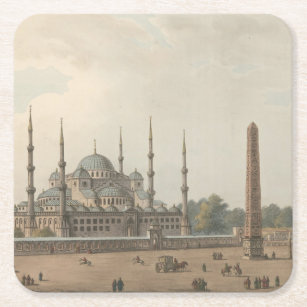 Porta-copo De Papel Quadrado A Mesquita Azul de Sultan Ahmed, Istambul, Turquia