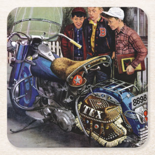 Porta-copo De Papel Quadrado A motocicleta de Tex