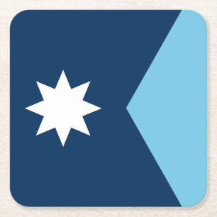 Porta-copo De Papel Quadrado A nova Bandeira do Estado de Minnesota
