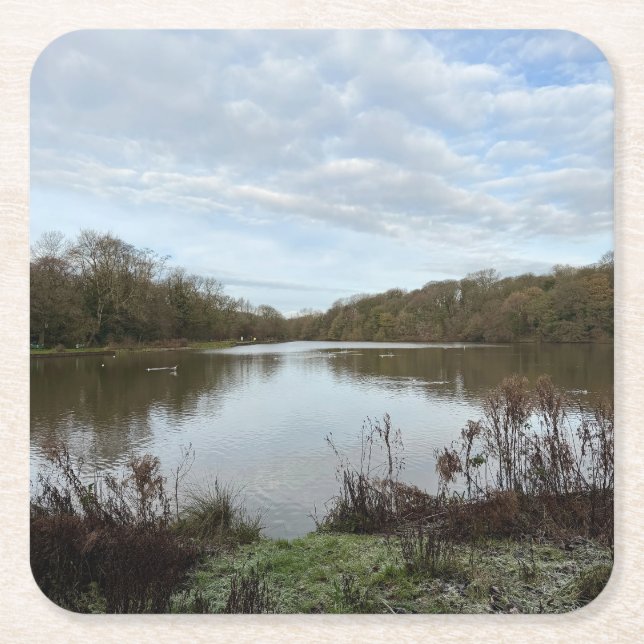 Porta-copo De Papel Quadrado A peacful lake.. (Frente)