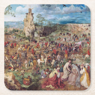 Porta-copo De Papel Quadrado A procissão ao Calvário, Pieter Bruegel