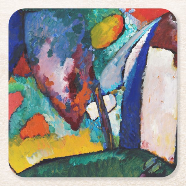 Porta-copo De Papel Quadrado A Quebra d'água, Wassily Kandinsky (Frente)