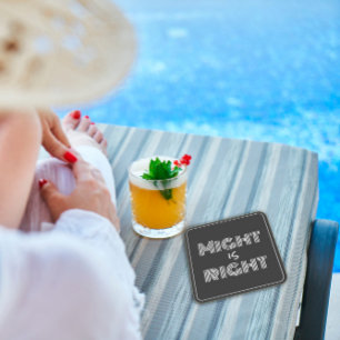 Porta-copo De Papel Quadrado A tipografia branca preta pode estar certa