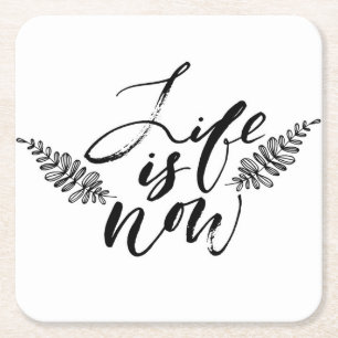 Porta-copo De Papel Quadrado A vida é agora