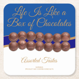 Porta-copo De Papel Quadrado A Vida é Como uma Caixa de Chocolates