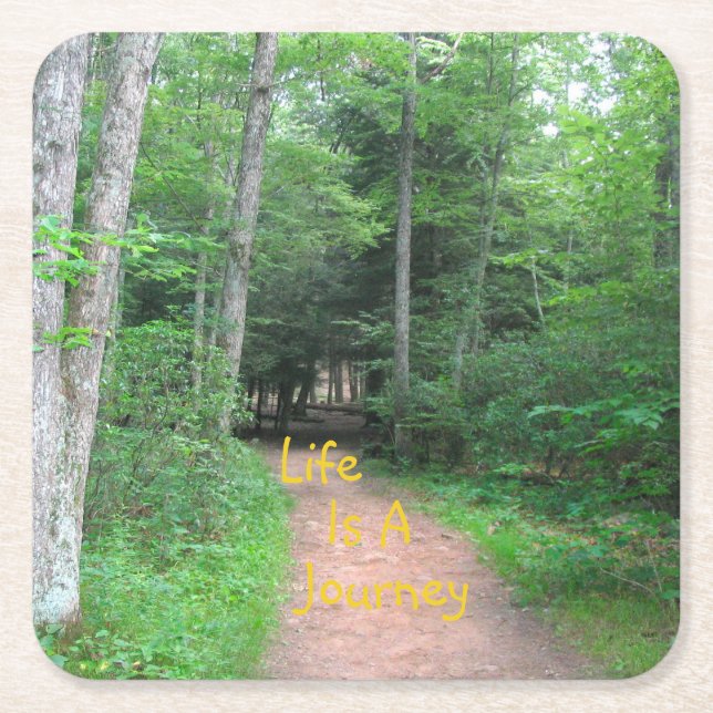 Porta-copo De Papel Quadrado A Vida É Uma Viagem 2 (Frente)