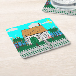 Porta-copo De Papel Quadrado A Vida Na Praia