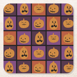 Porta-copo De Papel Quadrado Abóboras de Halloween