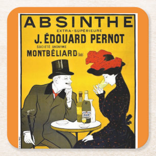 Porta-copo De Papel Quadrado Absinthe Leonetto Cappiello Vintage Advertisement