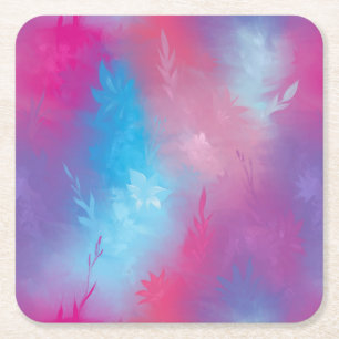 Porta-copo De Papel Quadrado Abstração floral