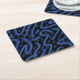 Porta-copo De Papel Quadrado Abstract Spiny Crest Spiked In Blue Colors Pattern