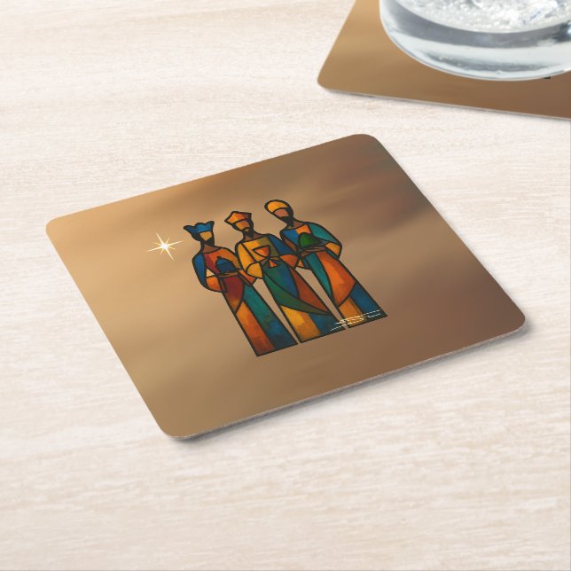 Porta-copo De Papel Quadrado Abstract Three Wise Men (Inclinado)