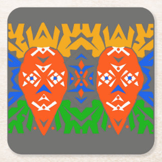 Porta-copo De Papel Quadrado Abstract Tribal Pattern