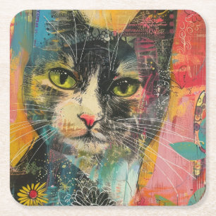 Porta-copo De Papel Quadrado Abstrato (6)