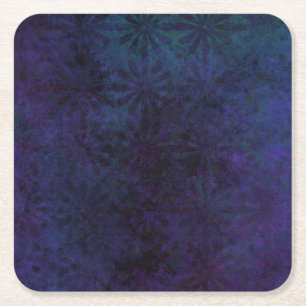 Porta-copo De Papel Quadrado Abstrato Azul e Roxo, Arte Digital Grungente
