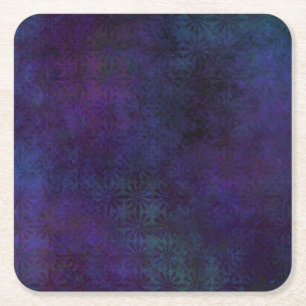 Porta-copo De Papel Quadrado Abstrato Azul e Roxo, Arte Digital Grungente