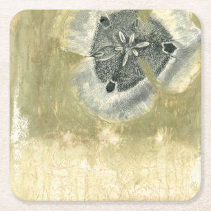 Porta-copo De Papel Quadrado Abstrato de cabeça de Flor com Textura Plana