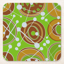 Porta-copo De Papel Quadrado Abstrato, designs geodontológicos em castanho, our