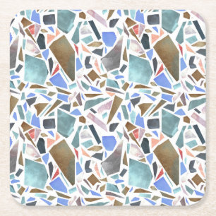 Porta-copo De Papel Quadrado Abstrato: fundo branco desenhado à mão.