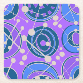 Porta-copo De Papel Quadrado Abstrato, geoformas em roxo, azul