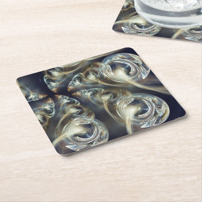 Porta-copo De Papel Quadrado Abstrato inicial (Inclinado)