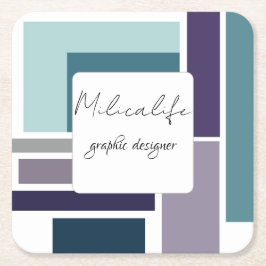 Porta-copo De Papel Quadrado Abstrato, mídia social