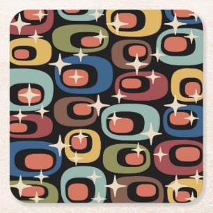 Porta-copo De Papel Quadrado Abstrato Moderno do Meio século Retroativo