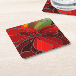 Porta-copo De Papel Quadrado Abstrato Poinsettia
