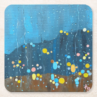 Porta-copo De Papel Quadrado Abstrato Rain Painting