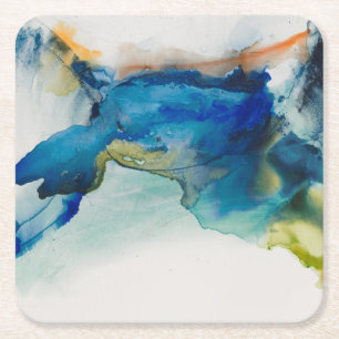 Porta-copo De Papel Quadrado Abstrato Terrain - Azul