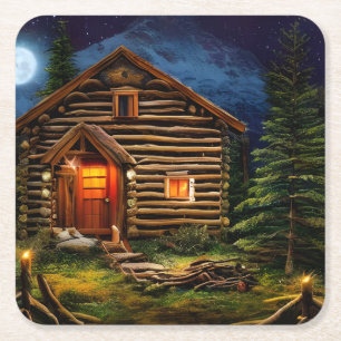 Porta-copo De Papel Quadrado Abstrato Wilderness Little Cabine