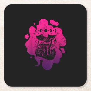 Porta-copo De Papel Quadrado Academia Goblincore Estética Cottagecore Cogumelo