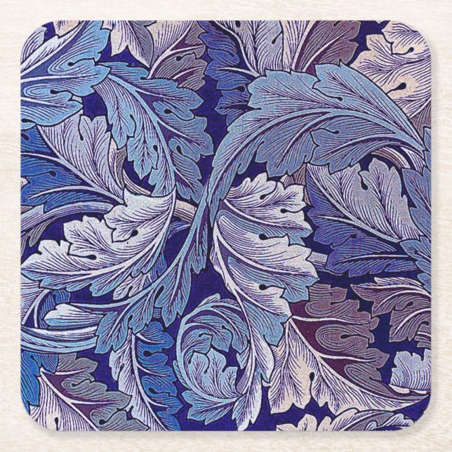 Porta-copo De Papel Quadrado Acanthus Purple, William Morris (Frente)