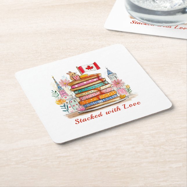 Porta-copo De Papel Quadrado Ação de Graças no Canadá | Dollhouse Kitchen | Pan (Inclinado)