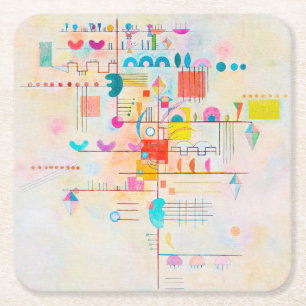 Porta-copo De Papel Quadrado Acento Suave, Wassily Kandinsky