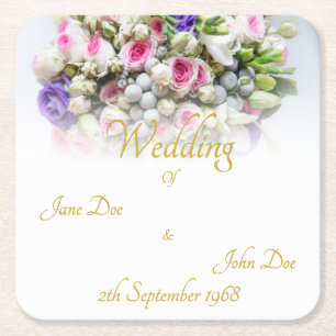 Porta-copo De Papel Quadrado Acessórios de Casamento - Noiva com casamento colo