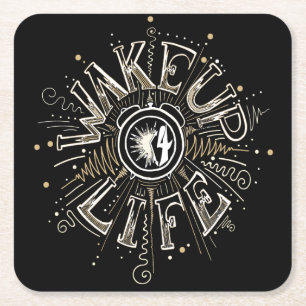 Porta-copo De Papel Quadrado Acordar Inspiracional UP 4 ilustração da citação L