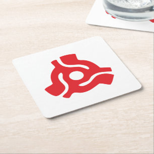 Porta-copo De Papel Quadrado Adaptador de vinilo de 7 polegadas e 45 rpm, inser