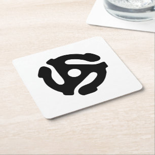 Porta-copo De Papel Quadrado Adaptador de vinilo de 7 polegadas e 45 rpm insere