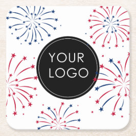 Porta-copo De Papel Quadrado Adicionar logotipo 4 de julho do Business Company 