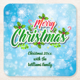 Porta-copo De Papel Quadrado Adicionar Nome Correspondente ao Papel Azul de Nat