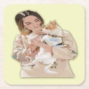 Porta-copo De Papel Quadrado Adicionar personalização fotográfica