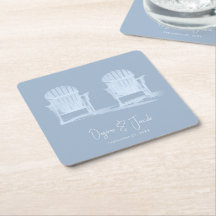 Adirondack Beach Chairs Dusty Blue White Casamento
