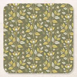 Porta-copo De Papel Quadrado Adote a Natureza com Padrões Florais Elegantes
