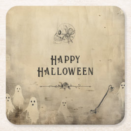 Porta-copo De Papel Quadrado Adulto Festa de Halloween Vintage Ghost Skull Spid