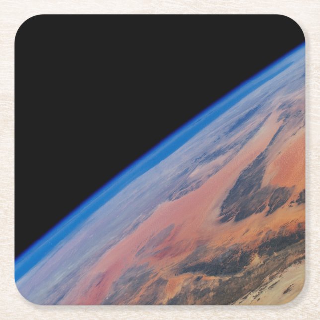 Porta-copo De Papel Quadrado África norte E O Vasto Deserto Líbio. (Frente)